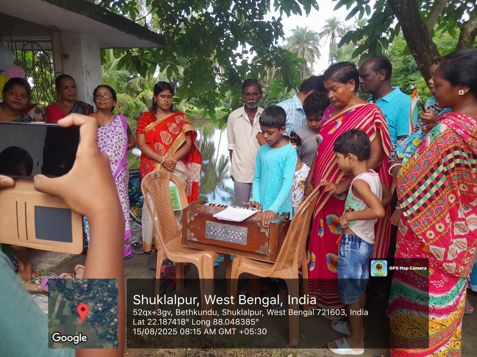 Cultural programme with village children performing at Shuklalpur
